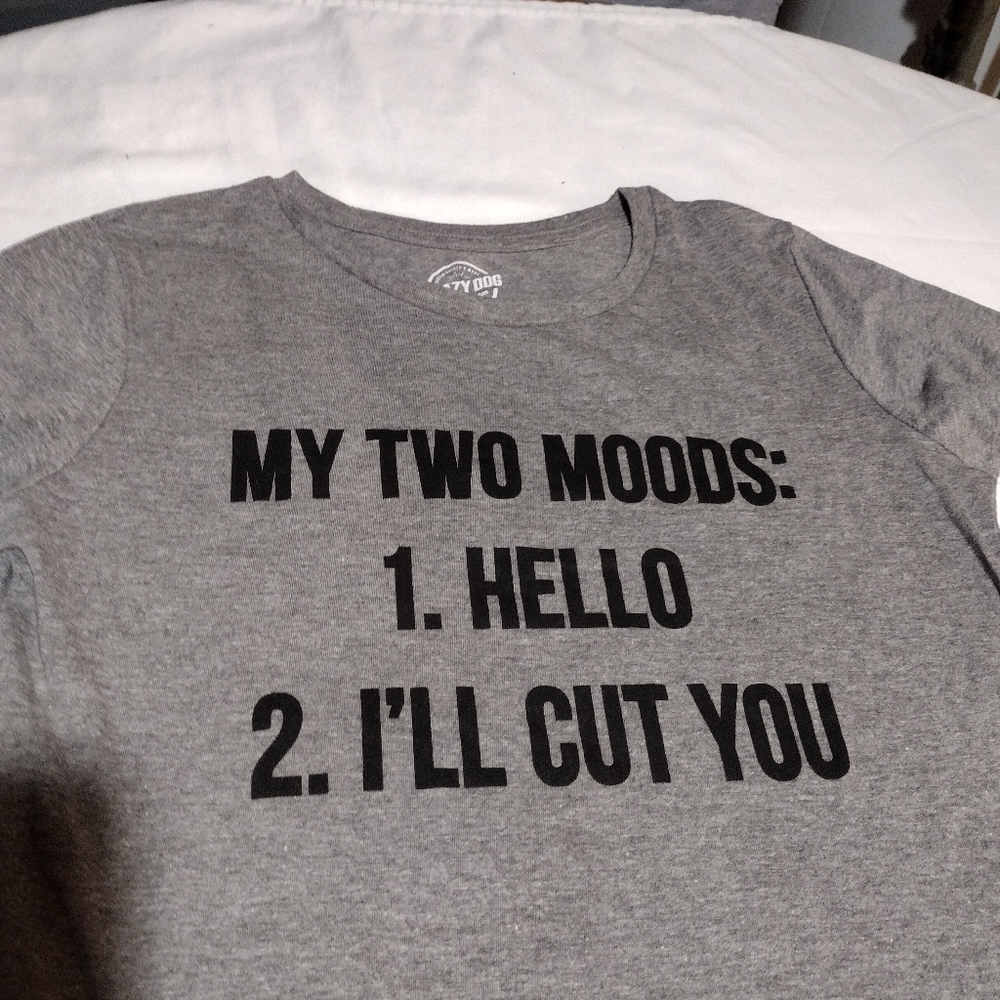 Crazy Dog T-Shirts Heather Gray Women's 2 Moods Graphic T-Shirt - Picture 3 of 6